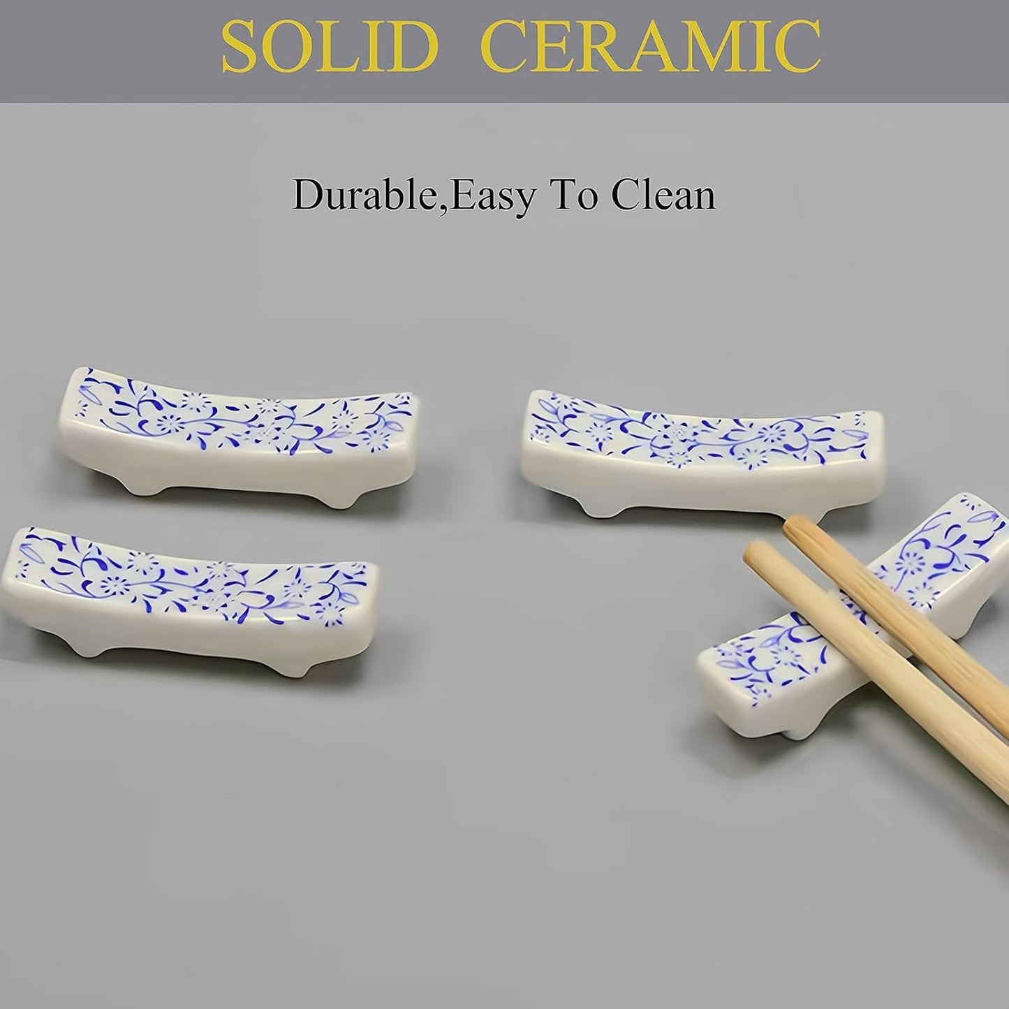 Blue and White Porcelain Chopstick Rests – Set of 5