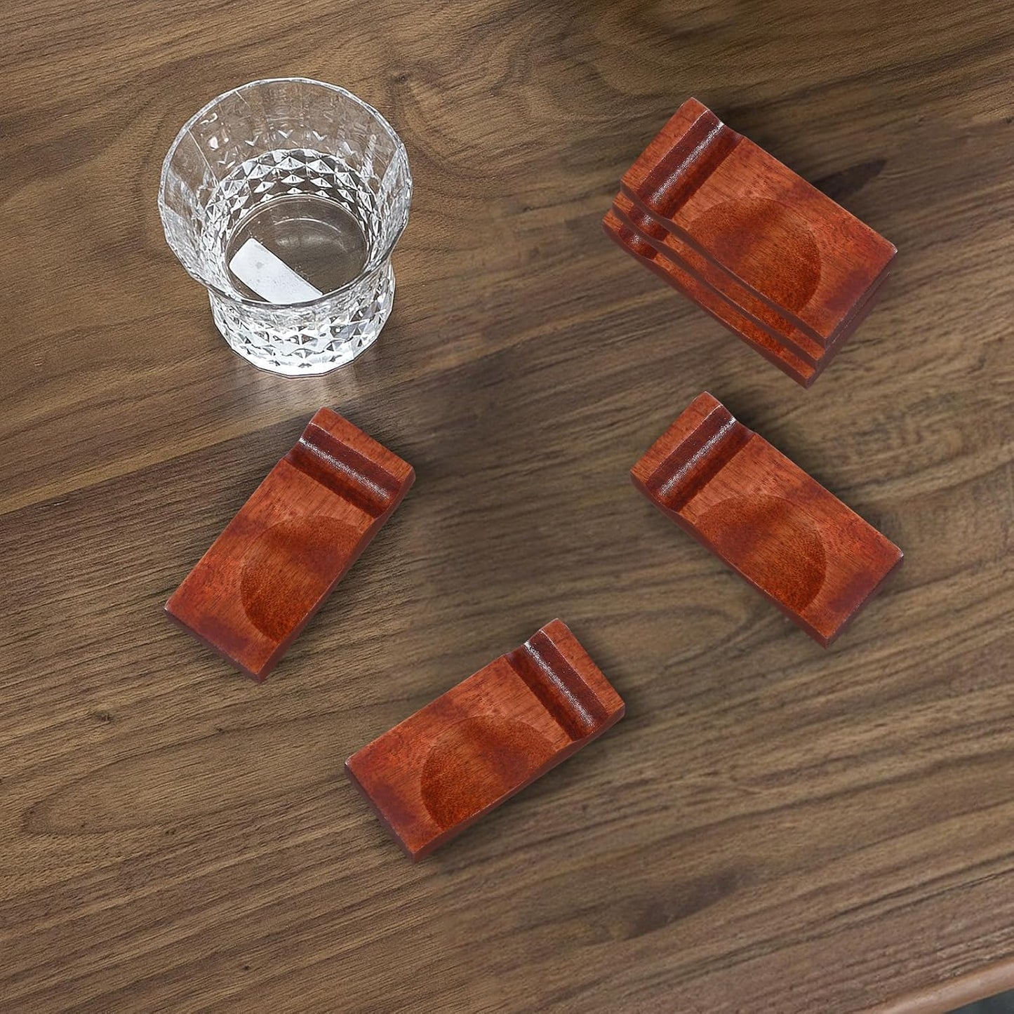 Wooden chopstick rest, 6 pieces chopstick rest, spoon fork and knife holder for dining table