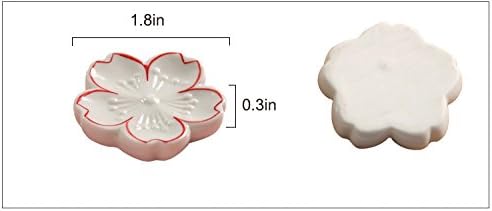 6-Piece Sakura Ceramic Chopstick Rests – Japanese Style Floral Utensil Holders for Dining Table