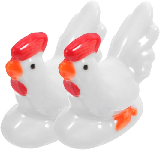 2 Pieces Chopstick Holder Easter Chopstick Holder Ceramic Chicken Shaped Chopsticks and Spoon Holder for Home Restaurant Table Decoration
