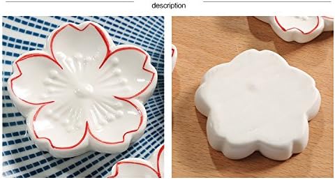 6-Piece Sakura Ceramic Chopstick Rests – Japanese Style Floral Utensil Holders for Dining Table