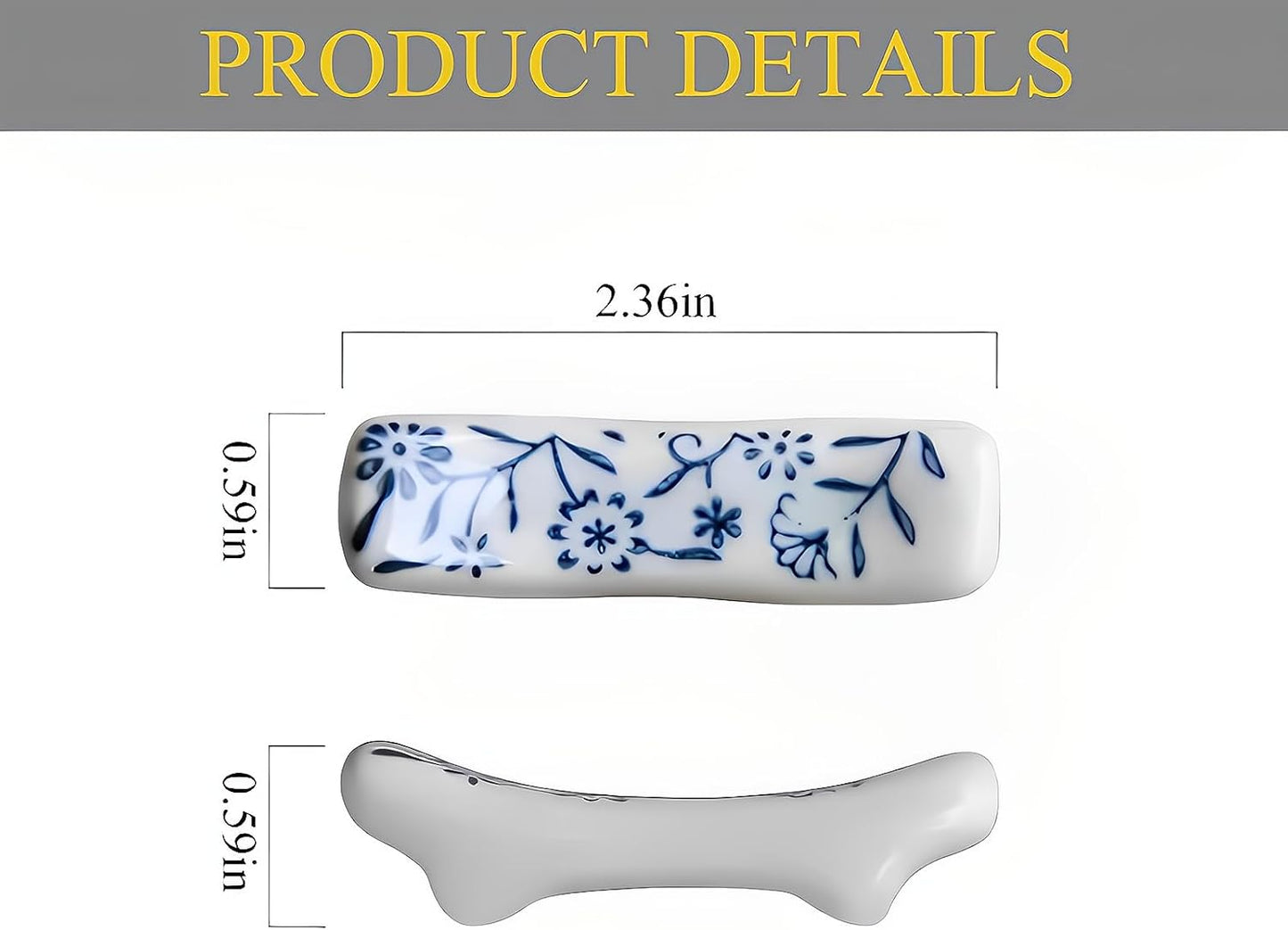 Blue and White Porcelain Chopstick Rests – Set of 5